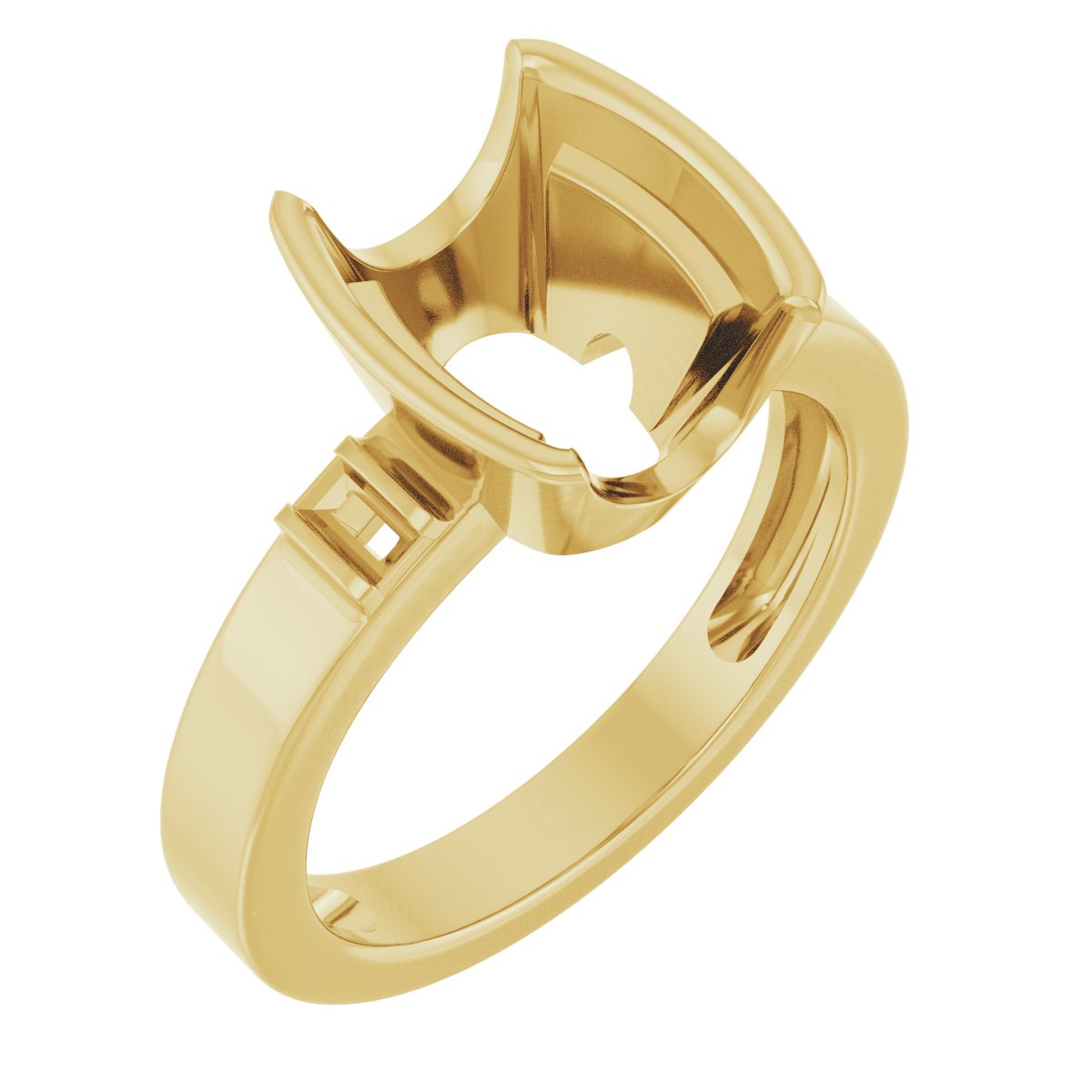 Half Bezel Accented Engagement Ring or Band