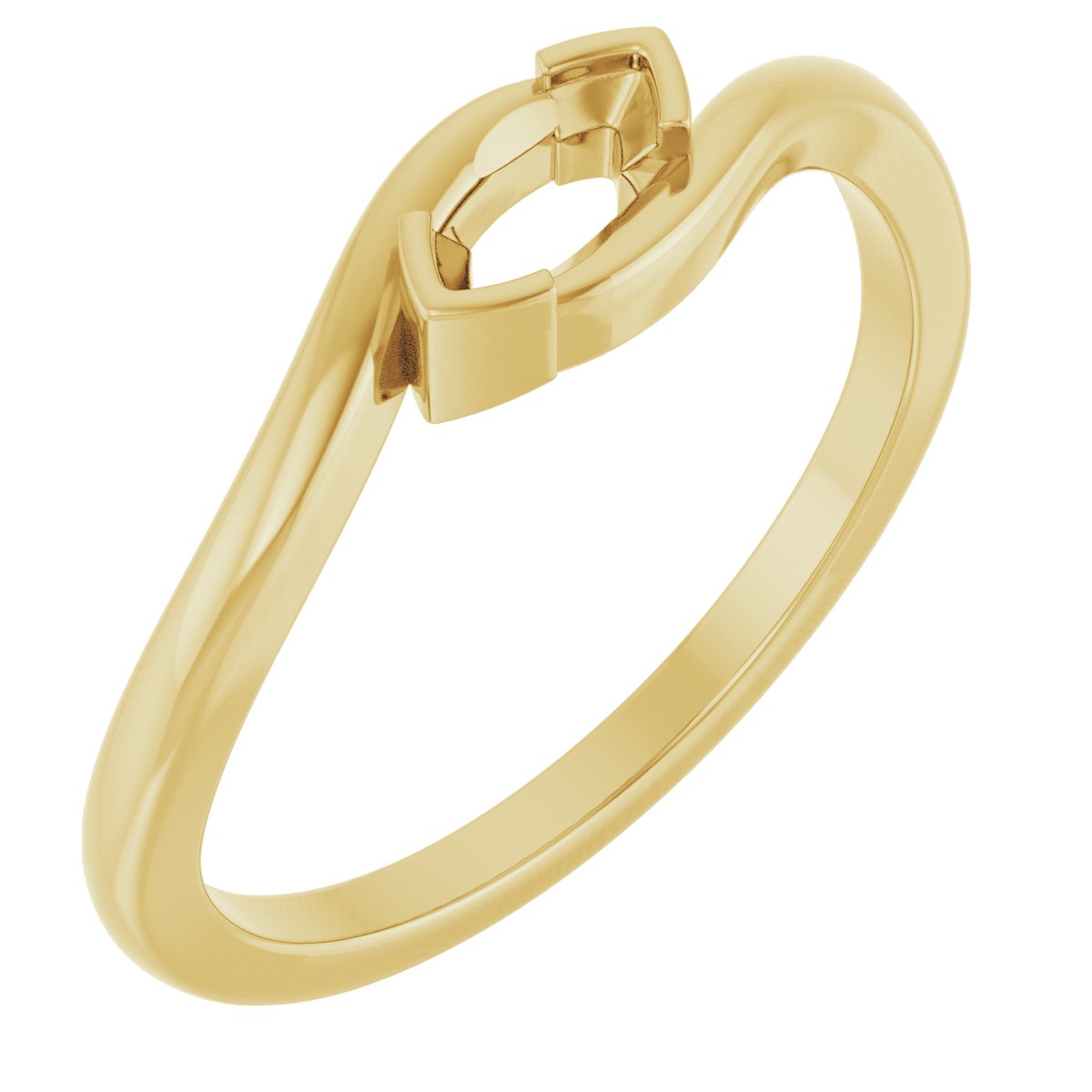 Half-Bezel Solitaire Ring