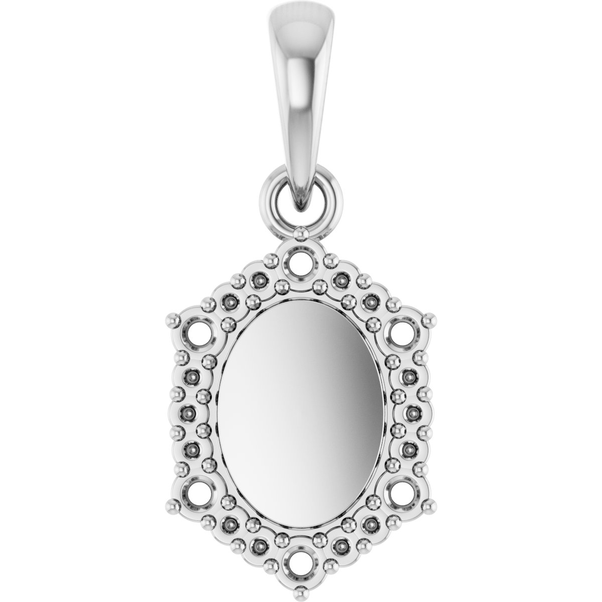 Engravable Halo-Style Charm/Pendant