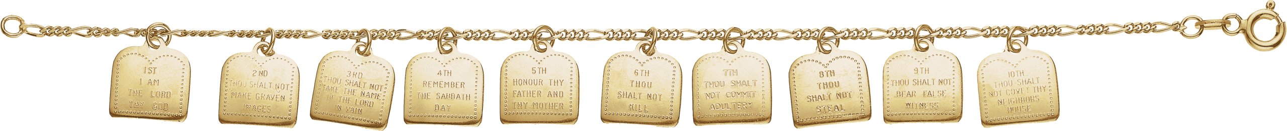 14KY Ten Commandments Bracelet 7.5 inch Ref 365939