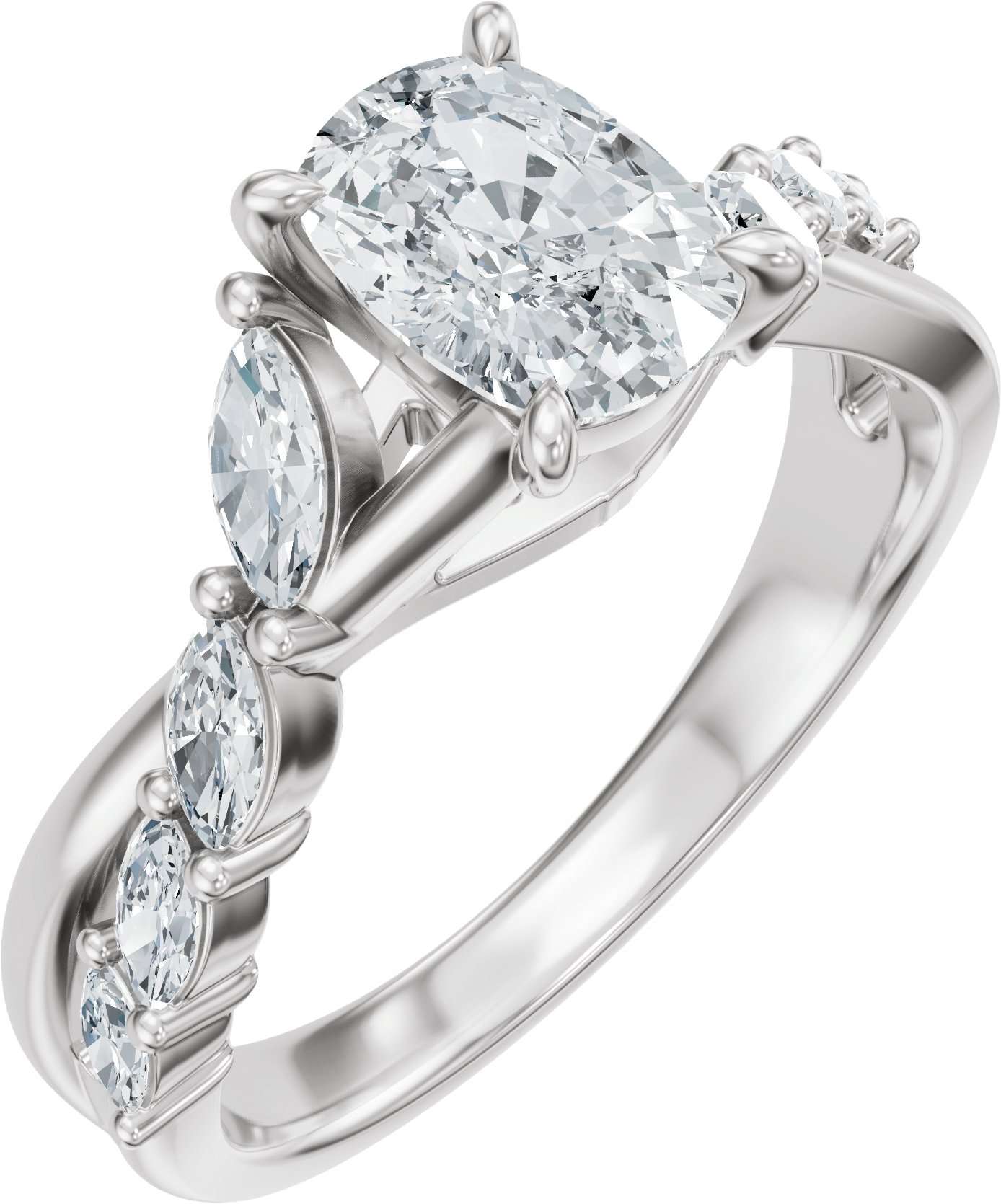 Claw-Prong Accented Engagement Ring or Band