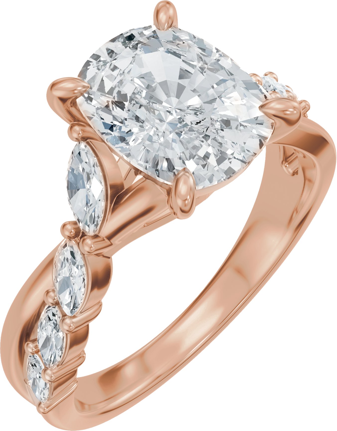 Claw-Prong Accented Engagement Ring or Band