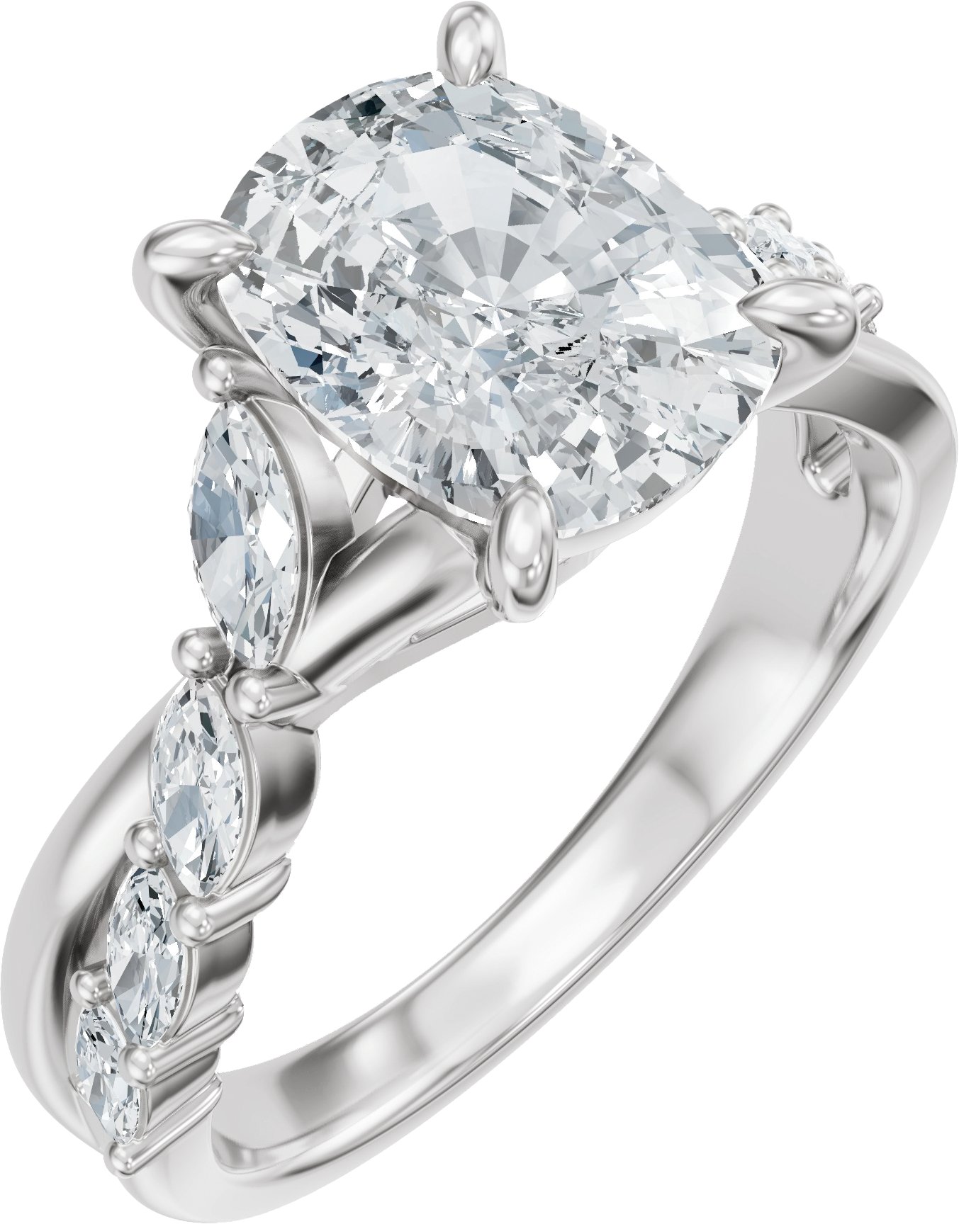 Claw-Prong Accented Engagement Ring or Band