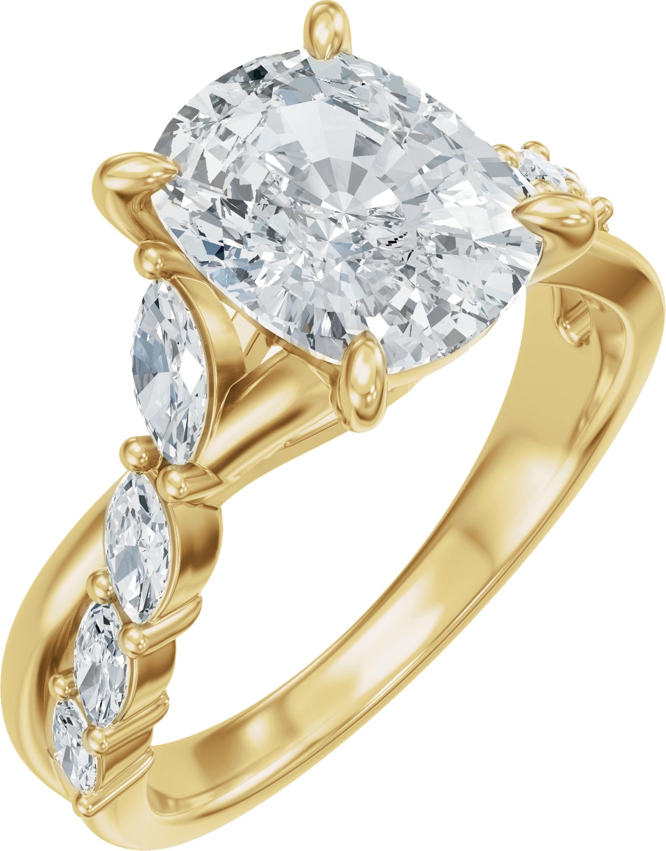 Claw-Prong Accented Engagement Ring or Band