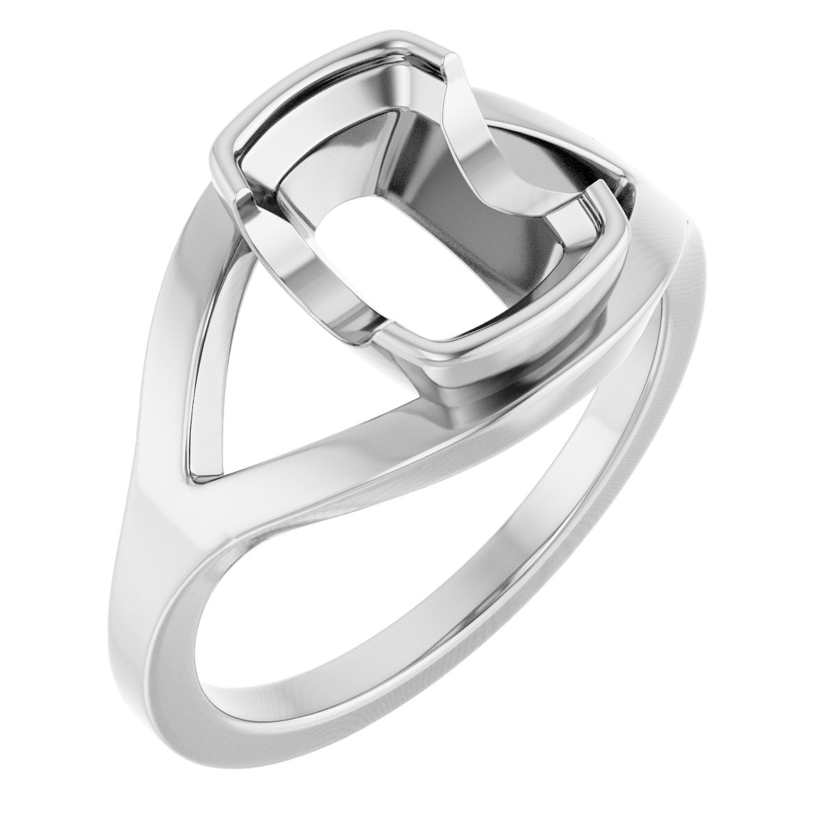 Half Bezel Solitaire Engagement Ring or Band