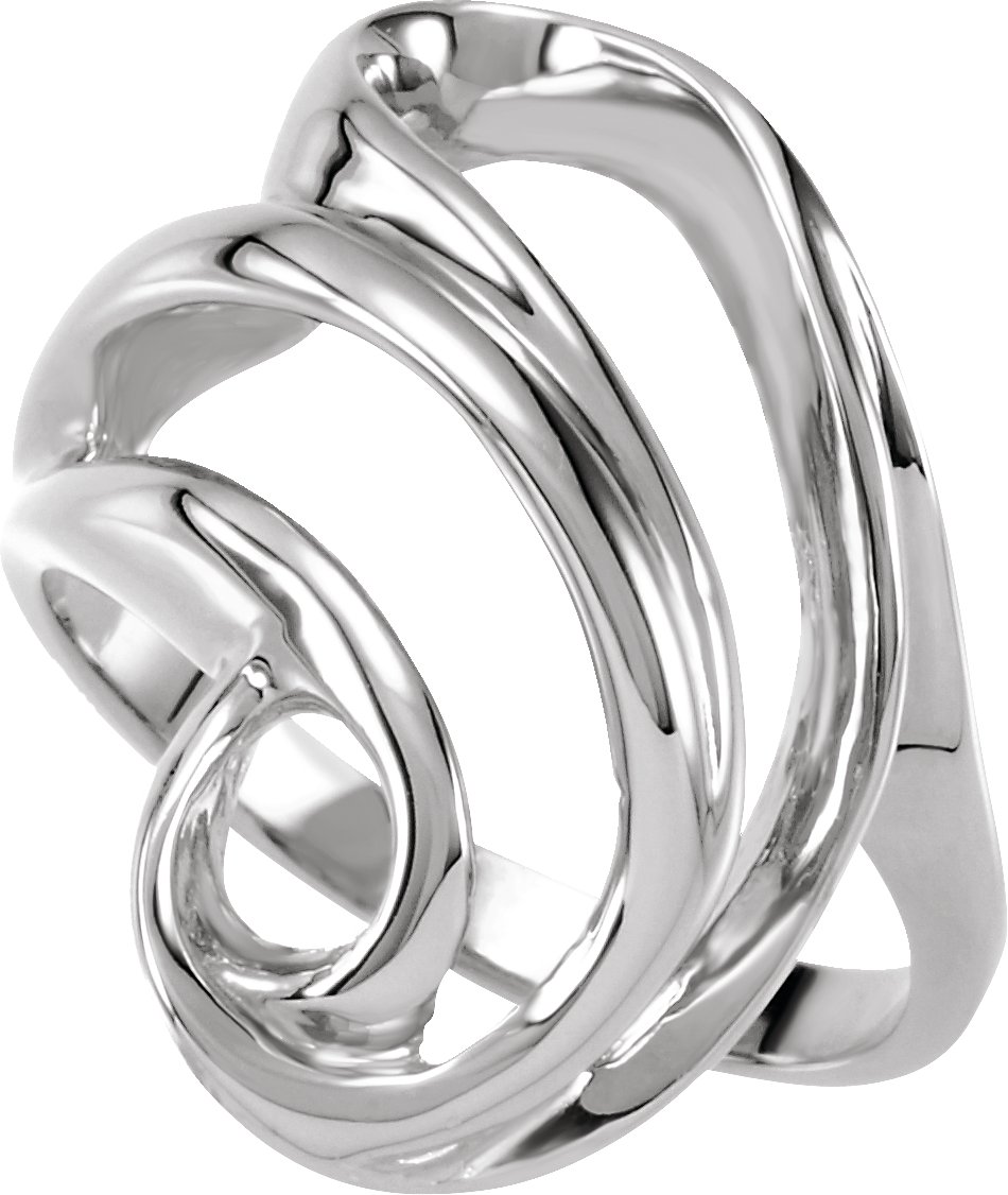 14K White Freeform Ring