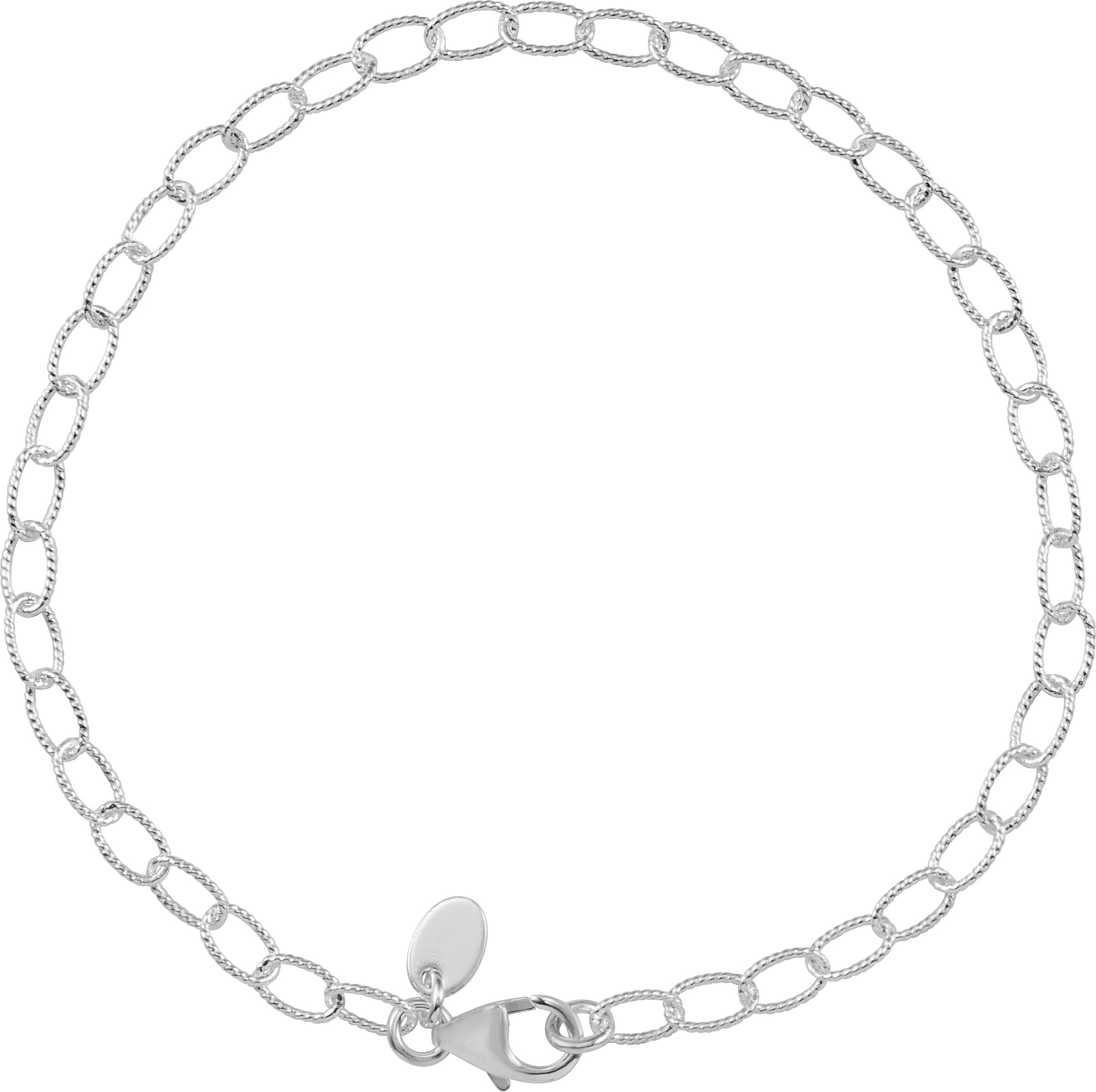 Sterling Silver 3.5 mm Knurled Cable  7 Chain