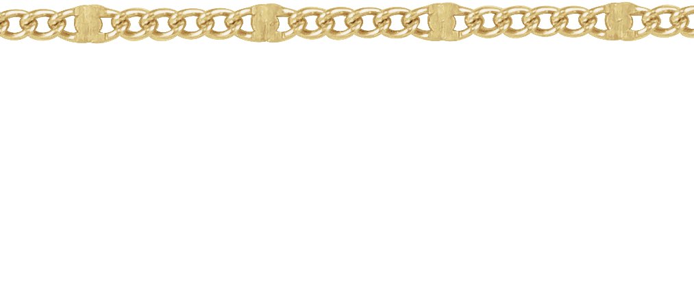 14K Yellow Gold-Filled 1.2 mm Dapped Station Curb Chain by the Inch view 2