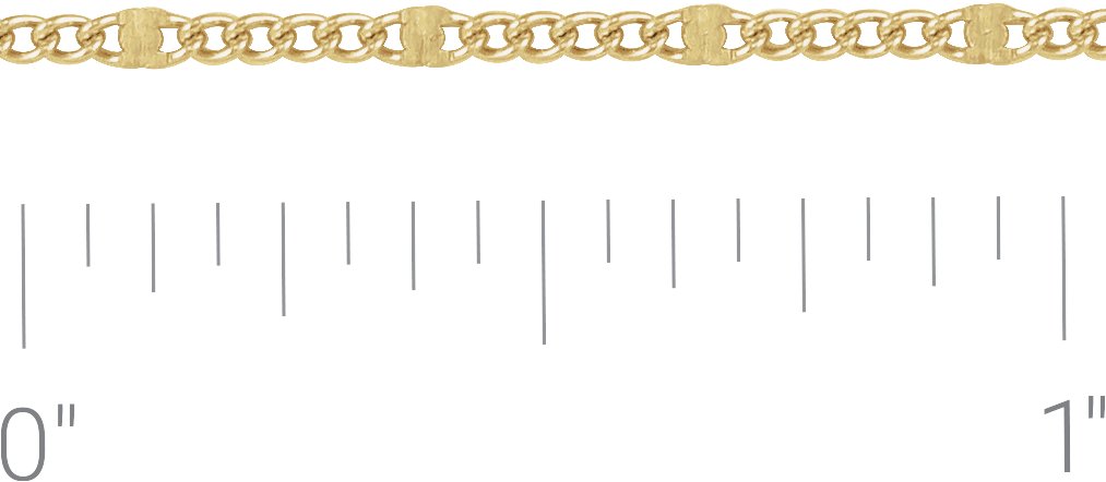 14K Yellow Gold-Filled 1.2 mm Dapped Station Curb Chain by the Inch