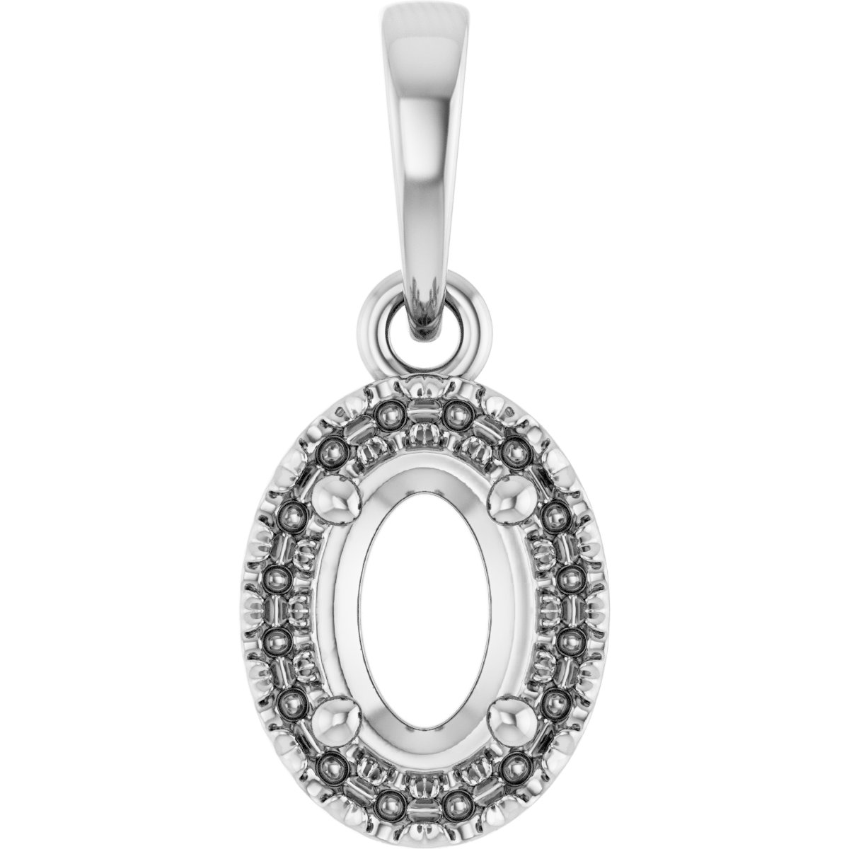 French-Set Halo-Style Pendant