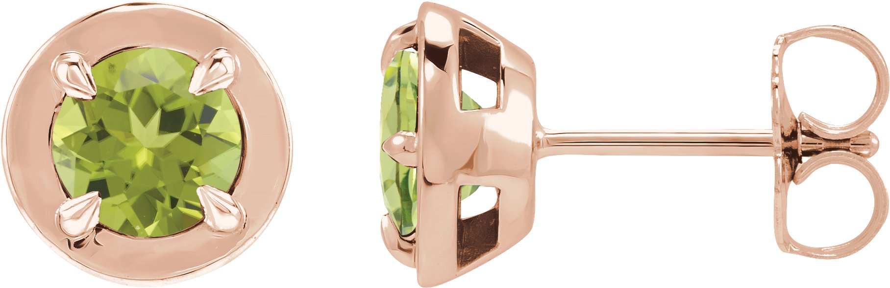 Round 4-Prong Claw Bezel-Style Stud Earrings