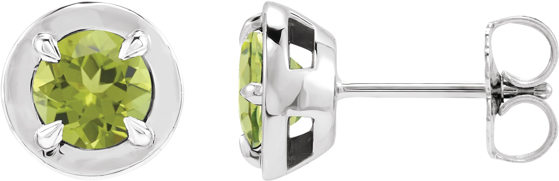 Round 4-Prong Claw Bezel-Style Stud Earrings