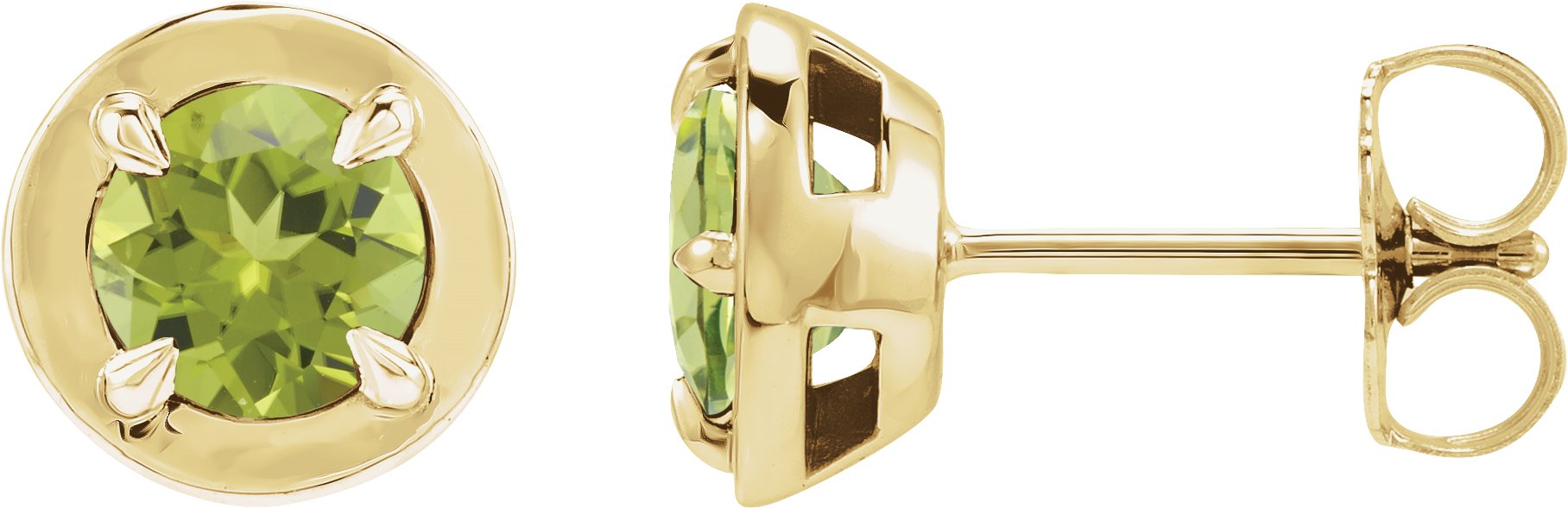 Round 4-Prong Claw Bezel-Style Stud Earrings