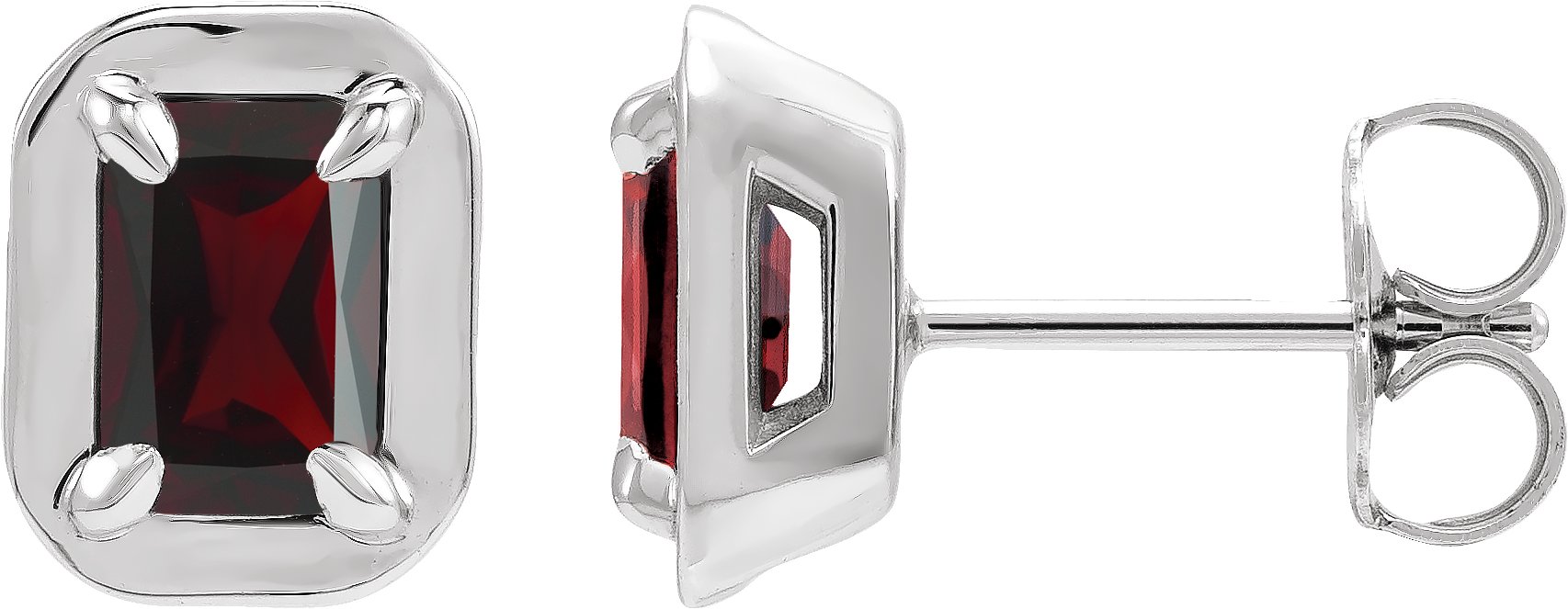 Round 4-Prong Claw Bezel-Style Stud Earrings