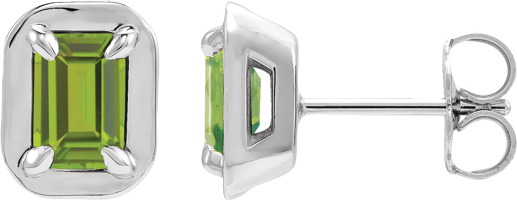 Round 4-Prong Claw Bezel-Style Stud Earrings