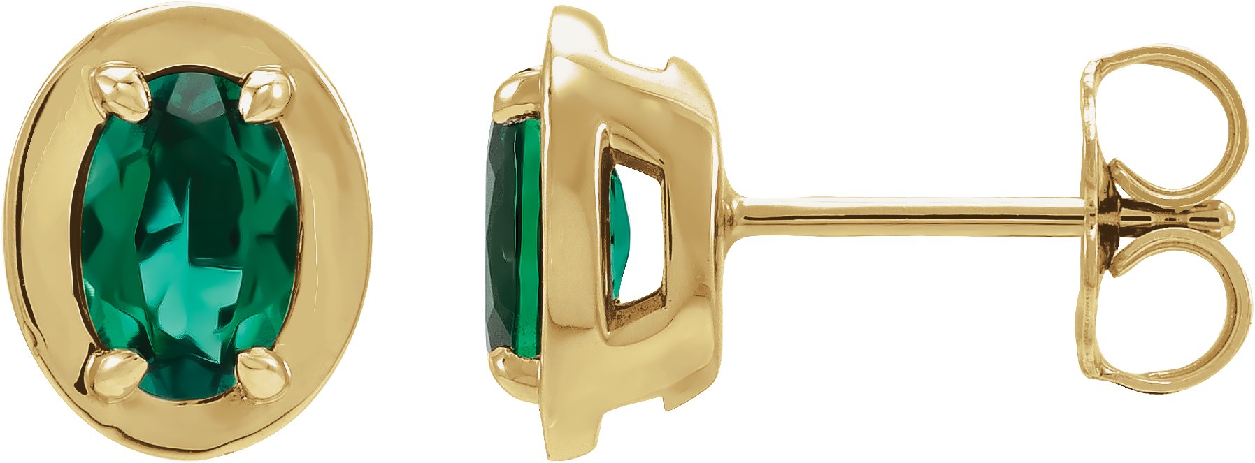 Round 4-Prong Claw Bezel-Style Stud Earrings