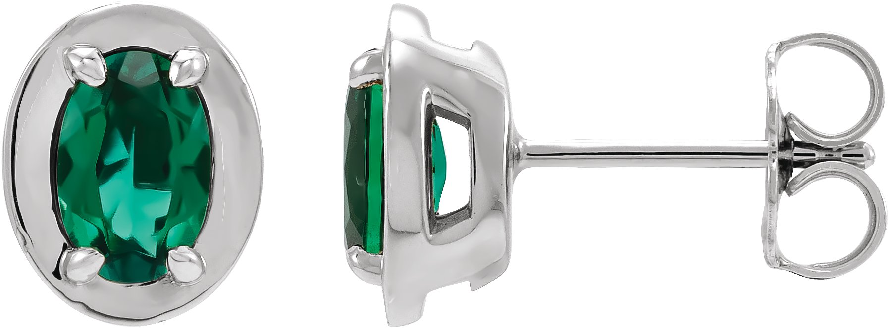 Round 4-Prong Claw Bezel-Style Stud Earrings