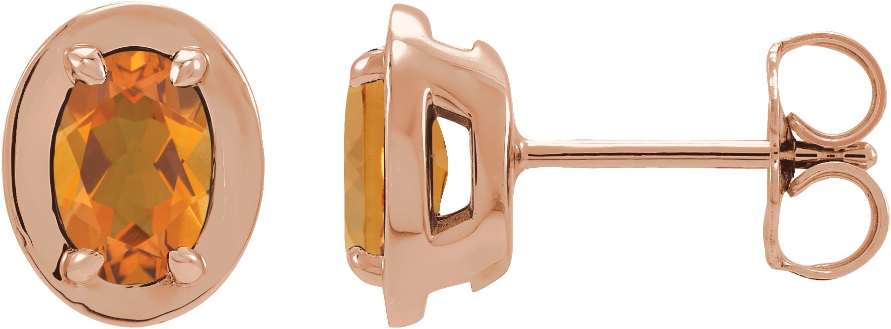 Round 4-Prong Claw Bezel-Style Stud Earrings