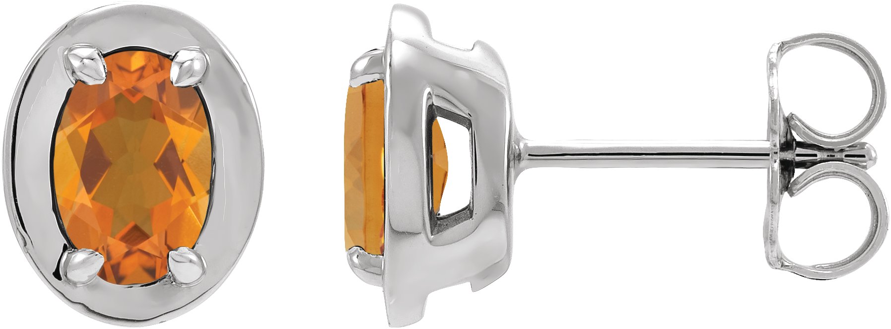 Round 4-Prong Claw Bezel-Style Stud Earrings