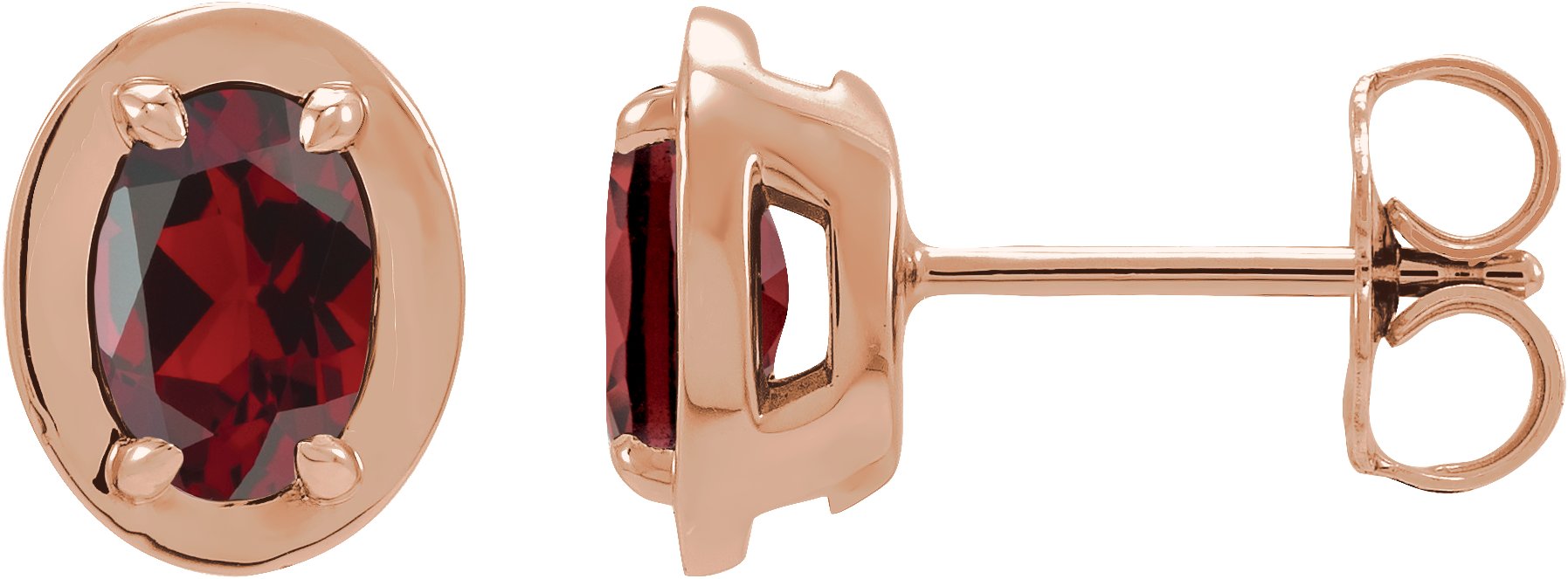 Round 4-Prong Claw Bezel-Style Stud Earrings