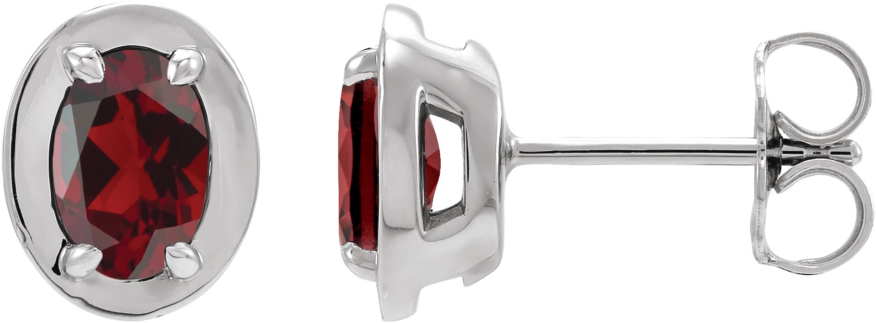 Round 4-Prong Claw Bezel-Style Stud Earrings