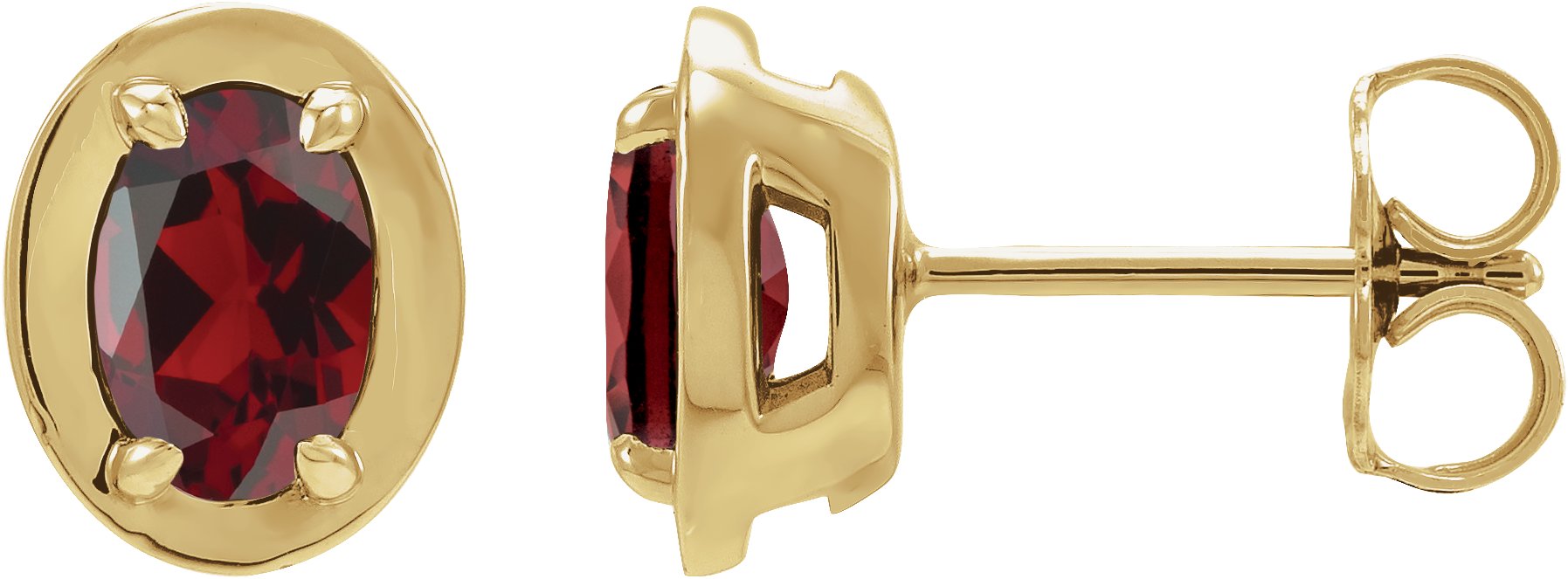 Round 4-Prong Claw Bezel-Style Stud Earrings