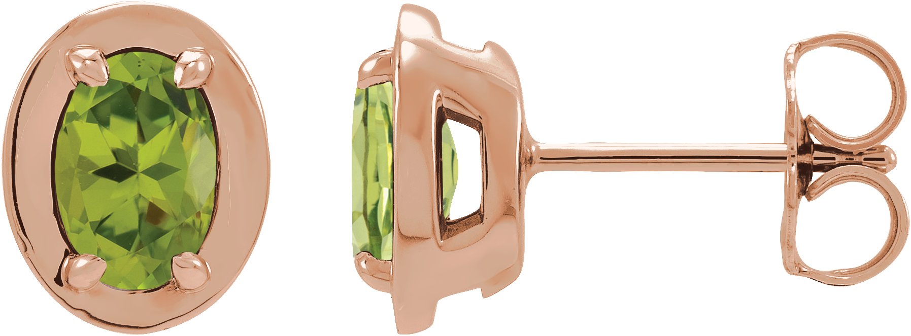 Round 4-Prong Claw Bezel-Style Stud Earrings