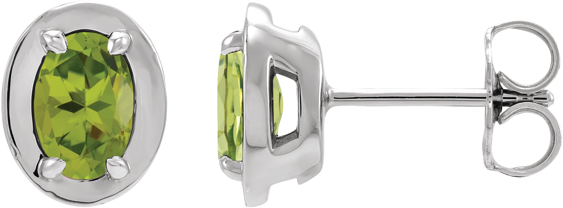Round 4-Prong Claw Bezel-Style Stud Earrings