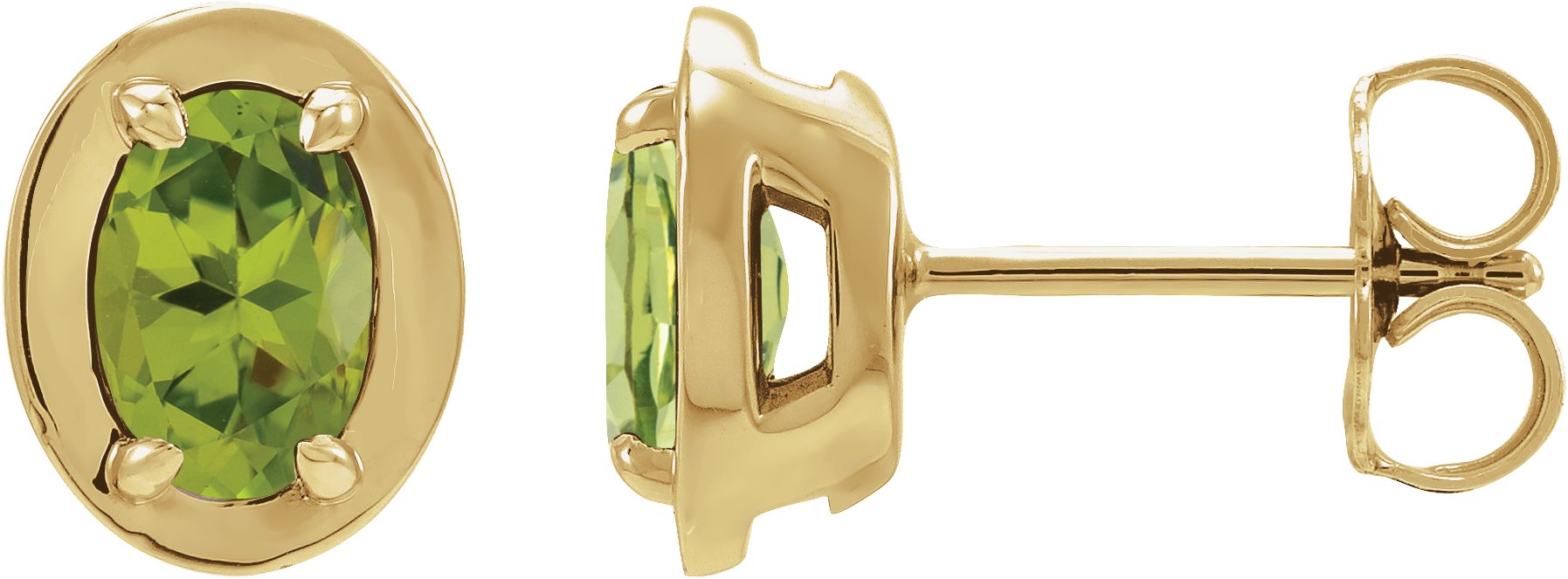 Round 4-Prong Claw Bezel-Style Stud Earrings