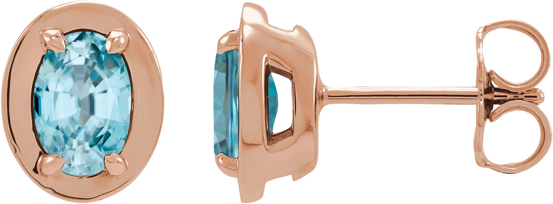 Round 4-Prong Claw Bezel-Style Stud Earrings