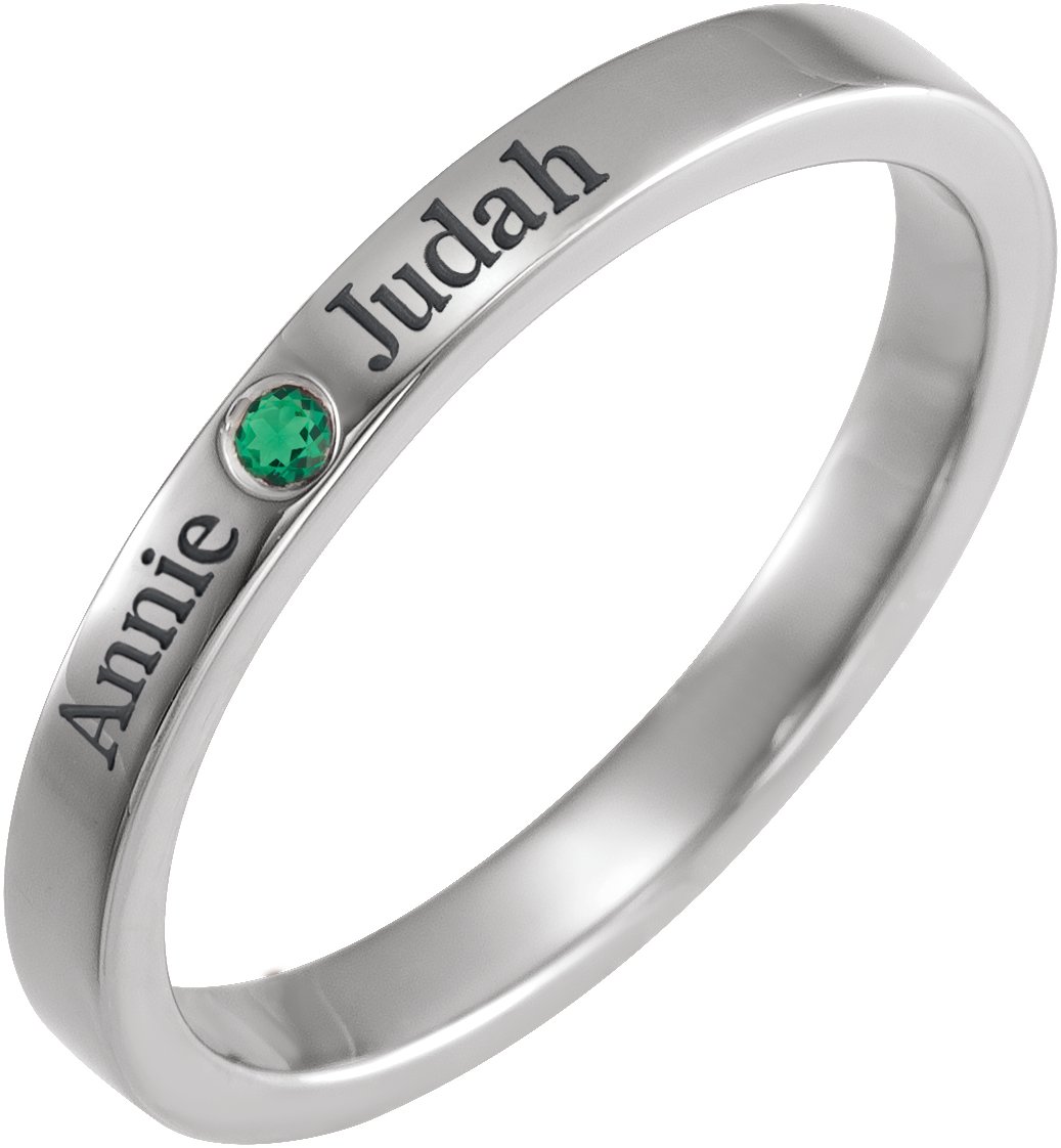Lab-Grown Blue Sapphire Family Stackable Ring view 6