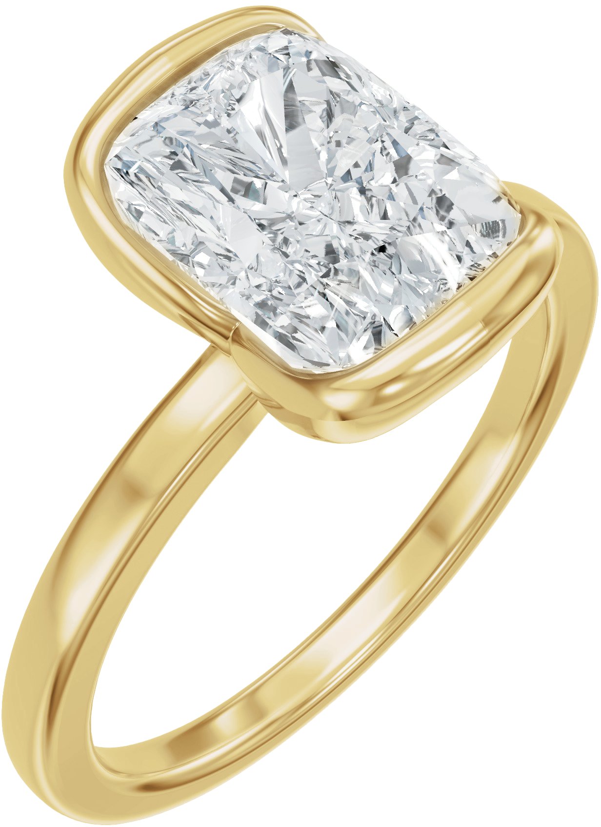 Half Bezel Solitaire Engagement Ring or Band
