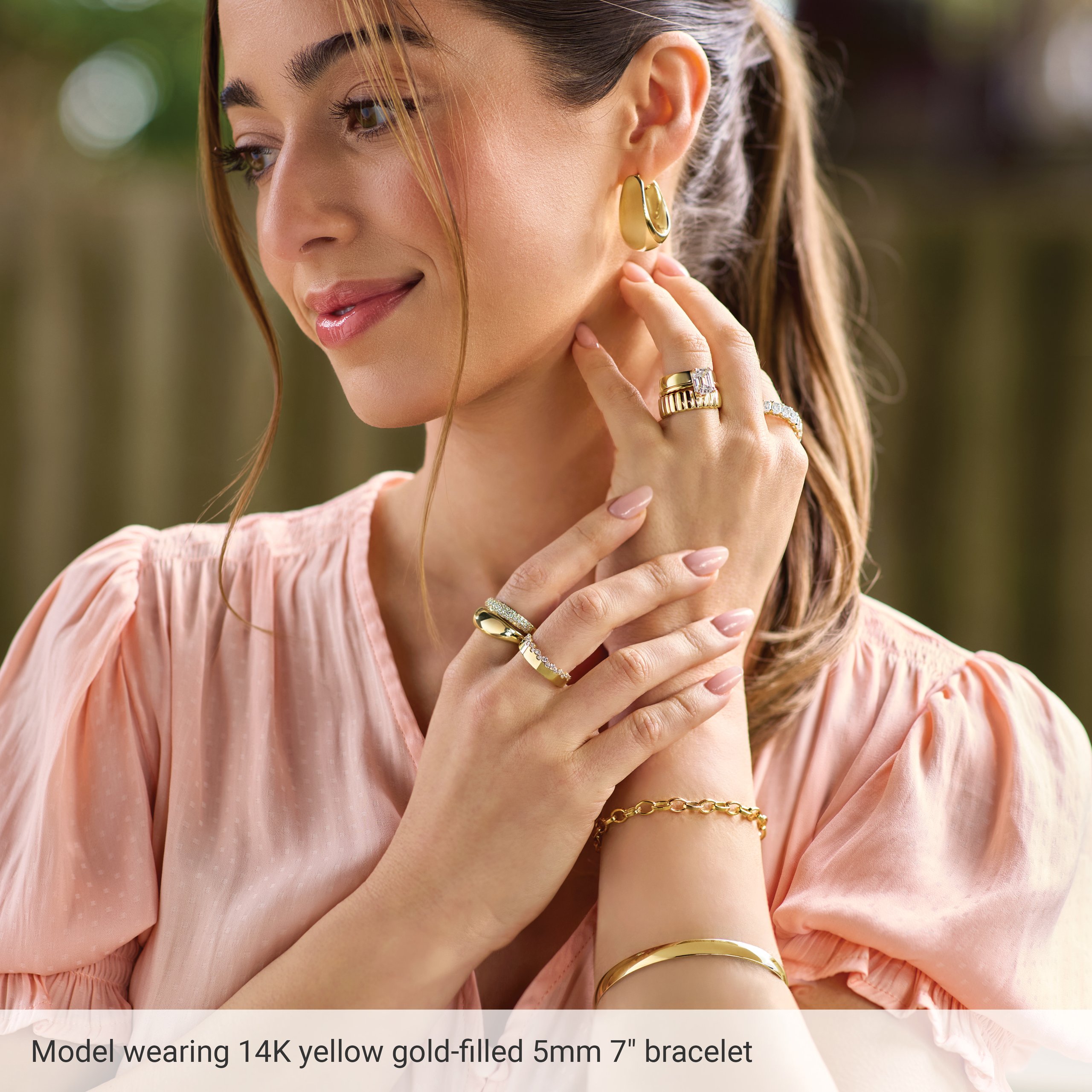 14K Yellow Gold-Filled 5 mm Rolo 7 Chain