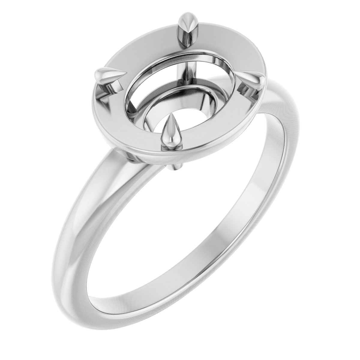 Claw-Prong Solitaire Bezel-Style Engagement Ring