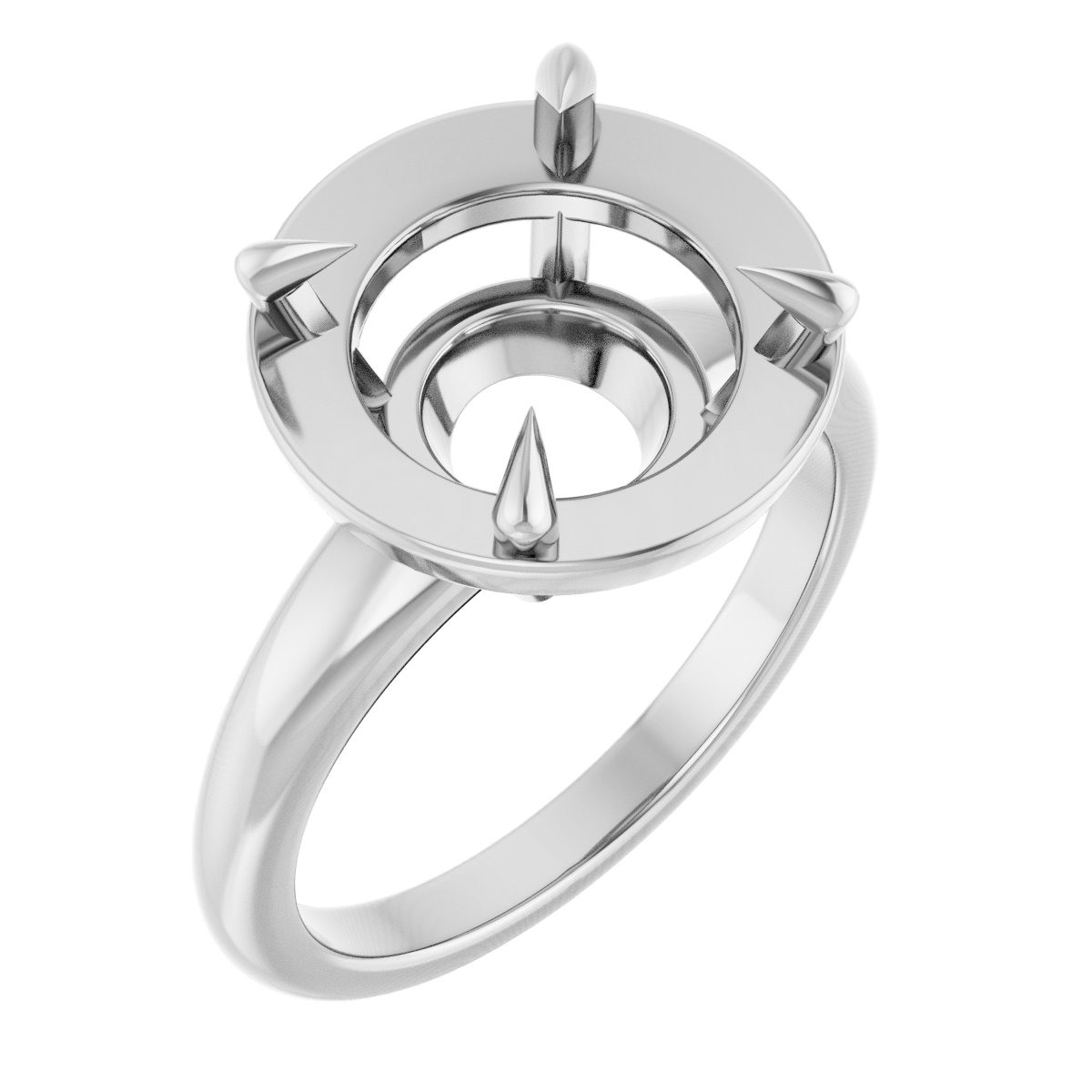 Claw-Prong Solitaire Bezel-Style Engagement Ring