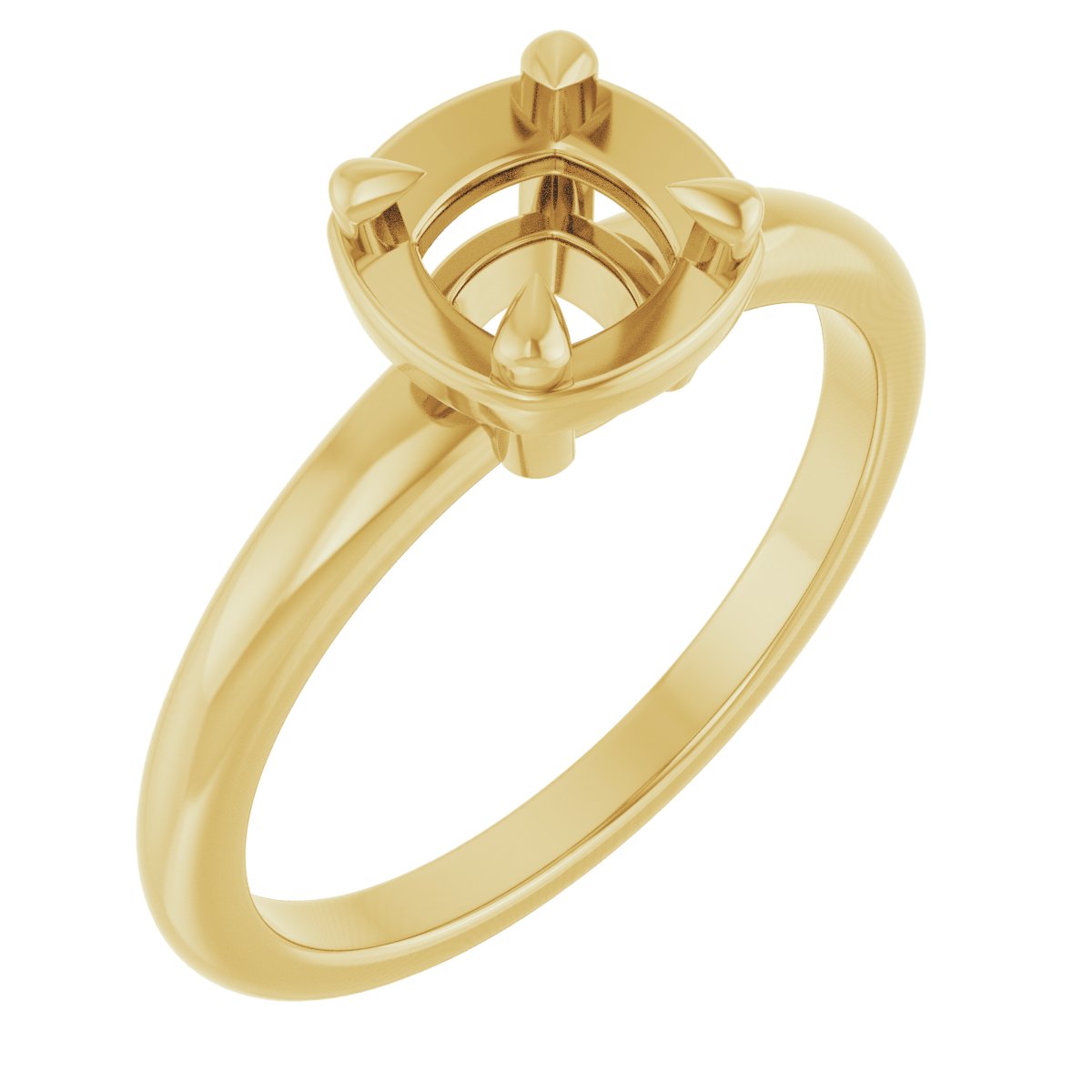 Claw-Prong Solitaire Bezel-Style Engagement Ring