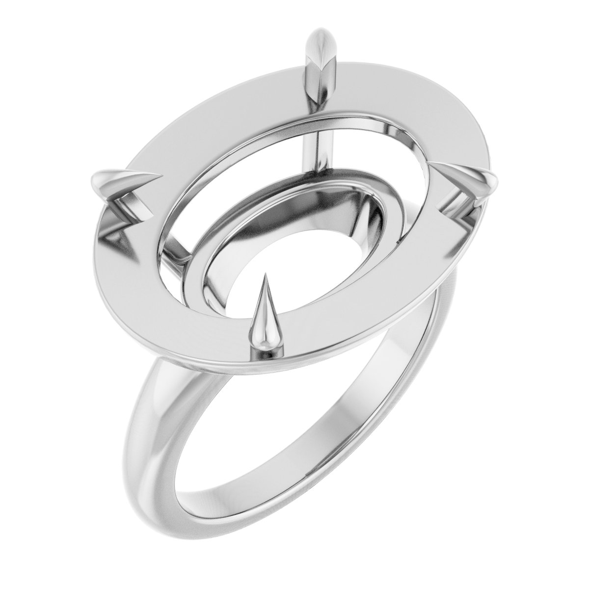 Claw-Prong Solitaire Bezel-Style Engagement Ring