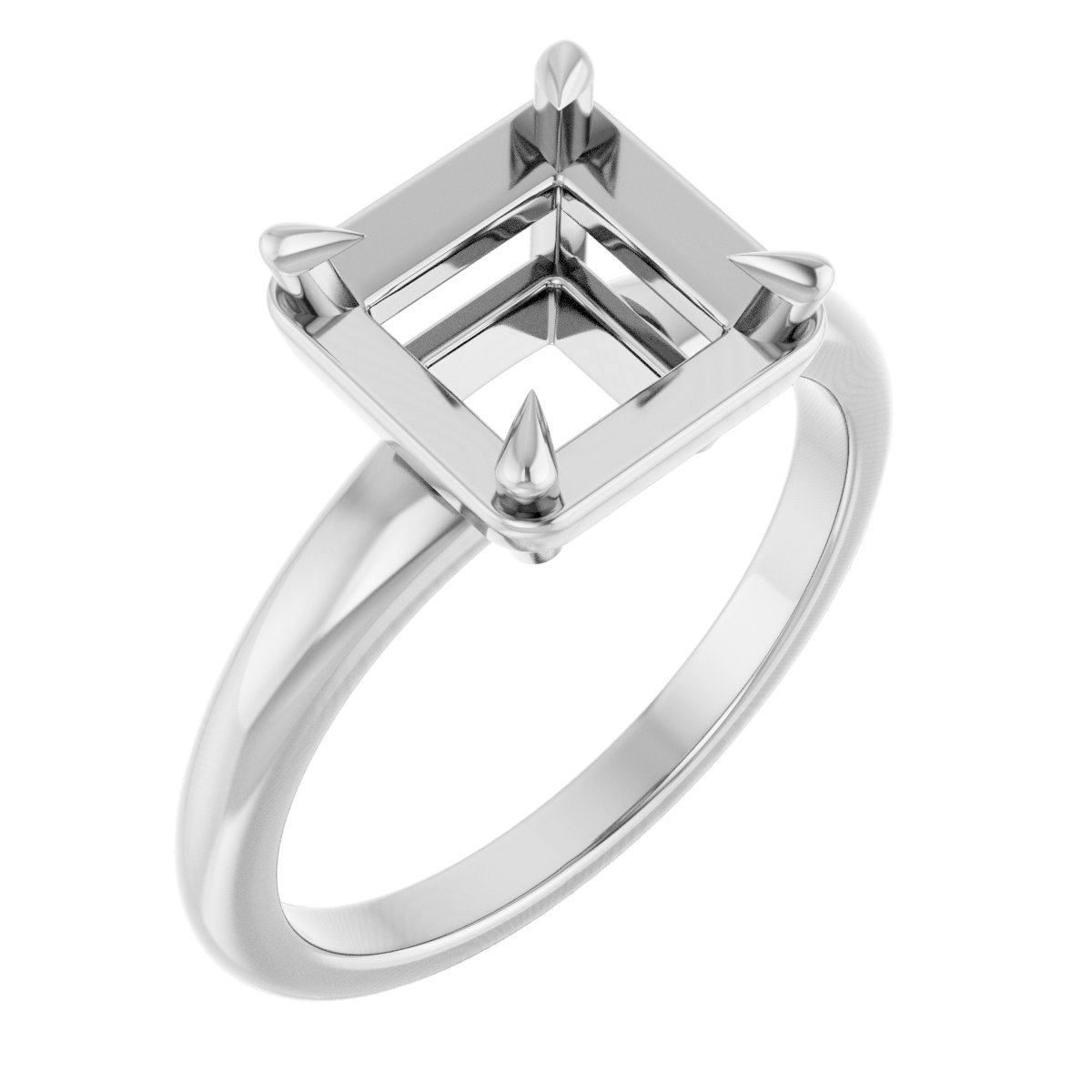 Claw-Prong Solitaire Bezel-Style Engagement Ring