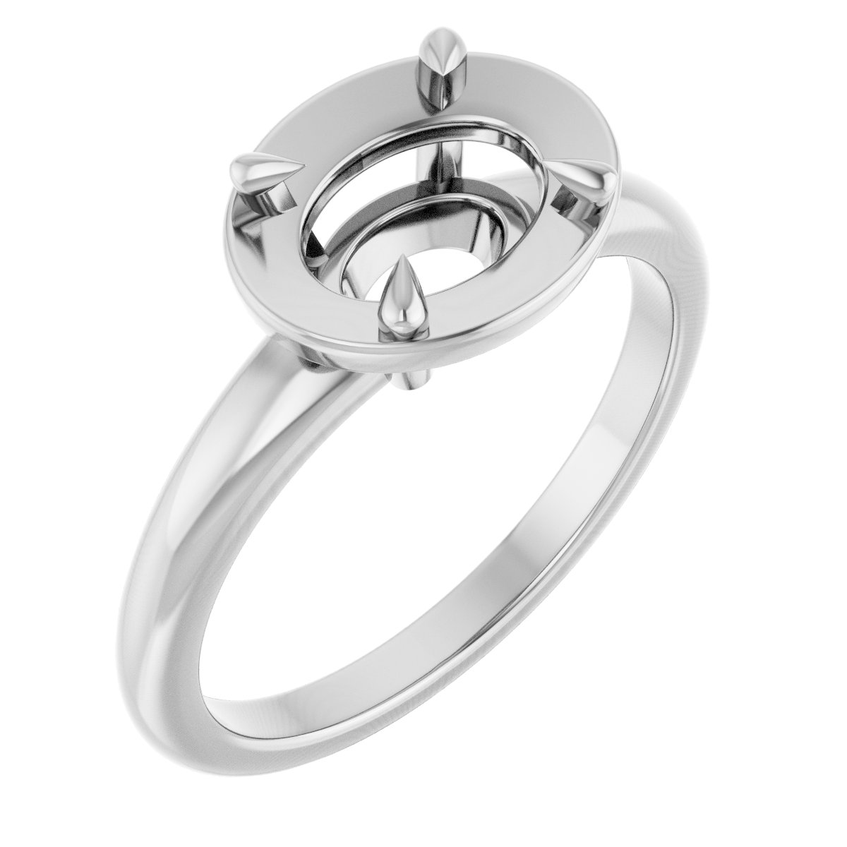 Claw-Prong Solitaire Bezel-Style Engagement Ring