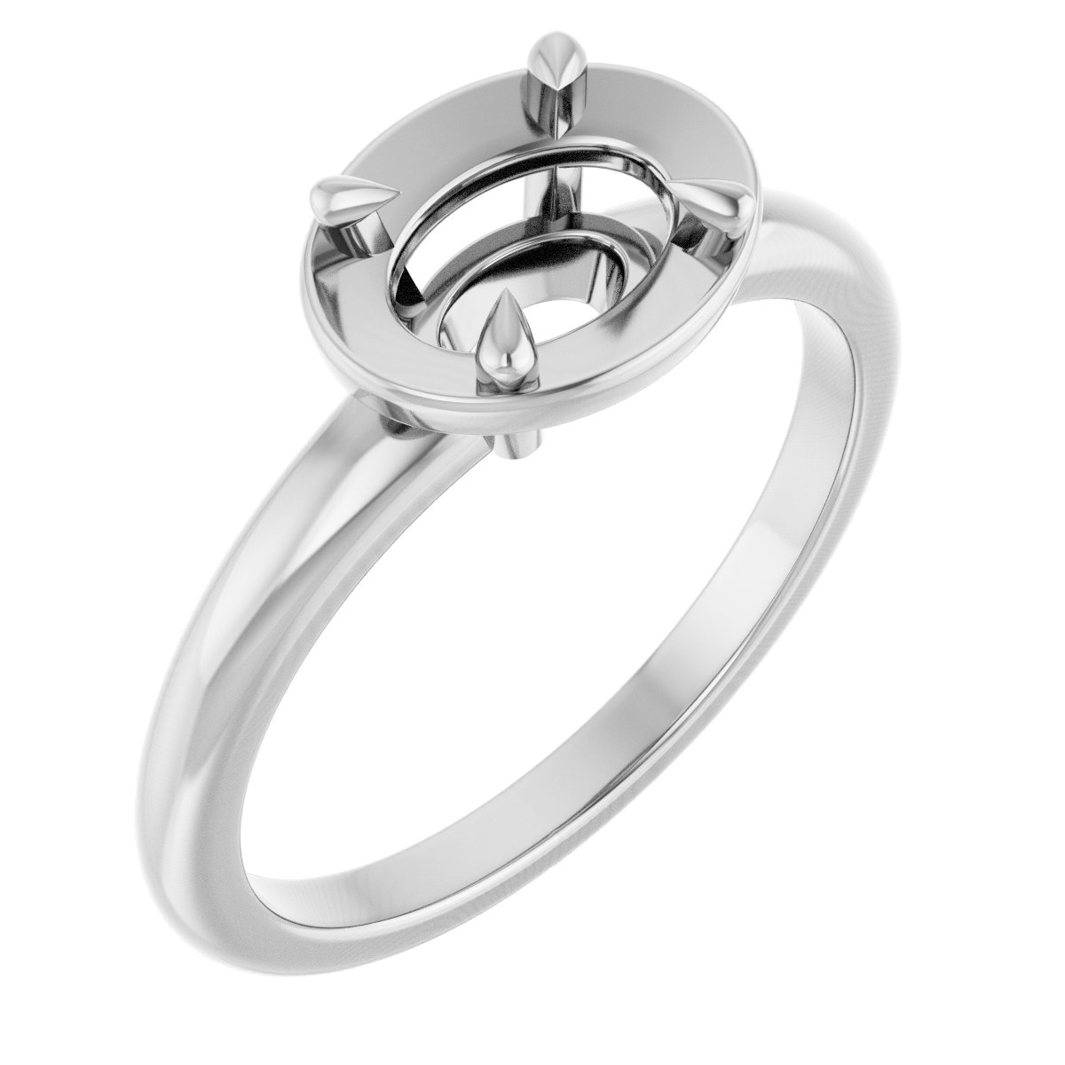 Claw-Prong Solitaire Bezel-Style Engagement Ring