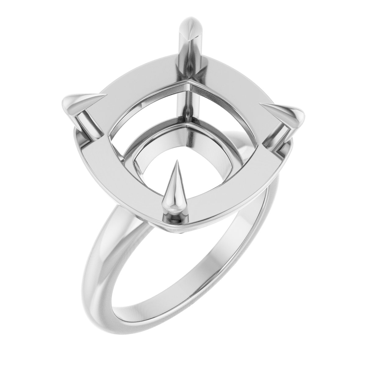 Claw-Prong Solitaire Bezel-Style Engagement Ring
