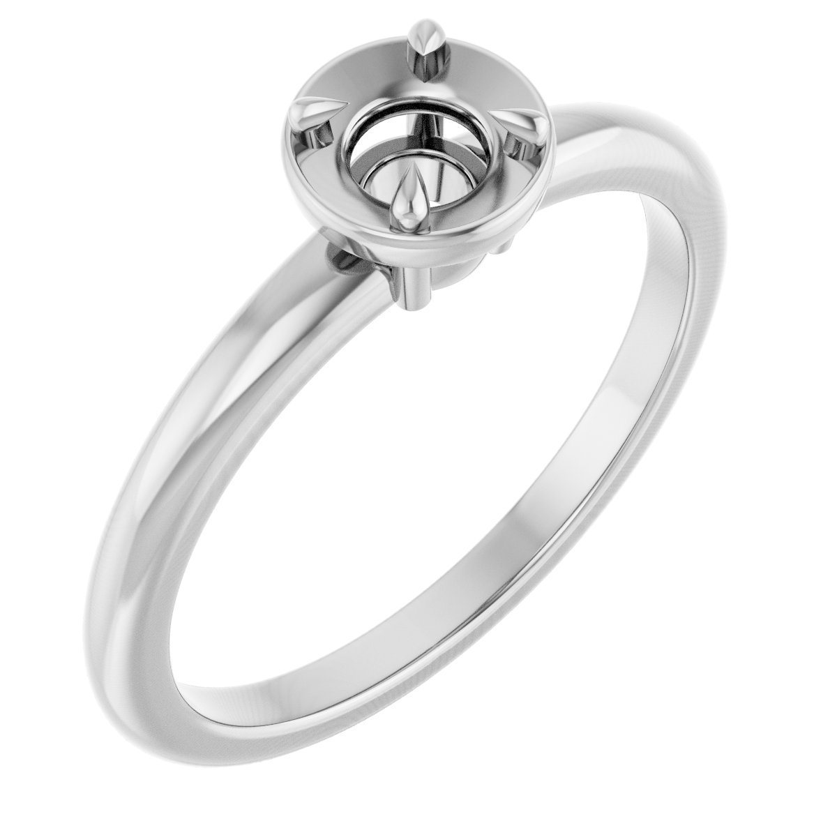 Claw-Prong Solitaire Bezel-Style Engagement Ring