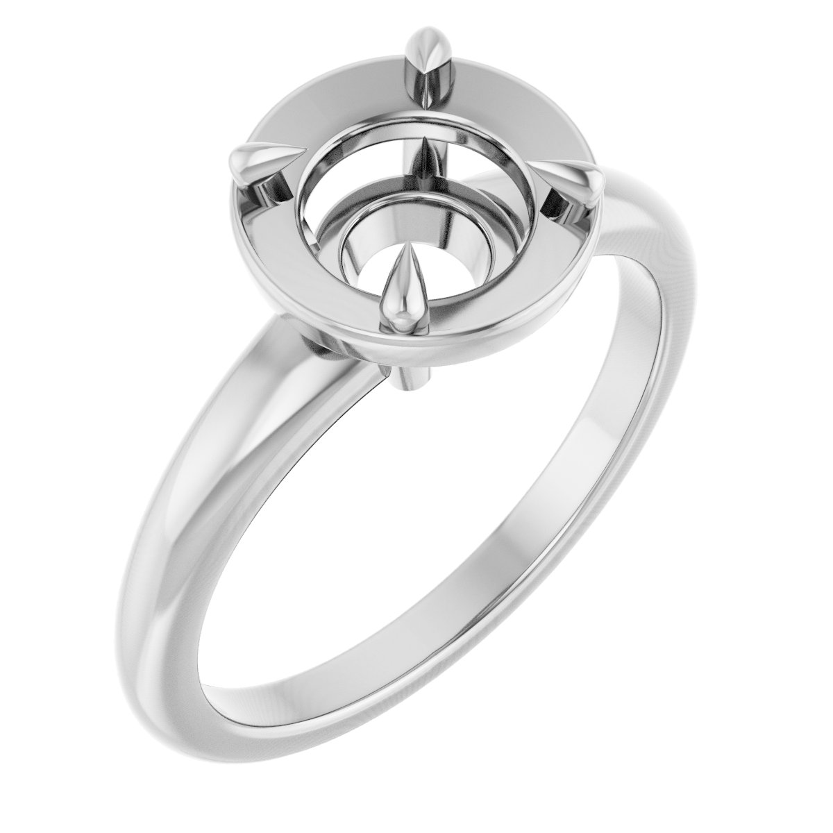 Claw-Prong Solitaire Bezel-Style Engagement Ring