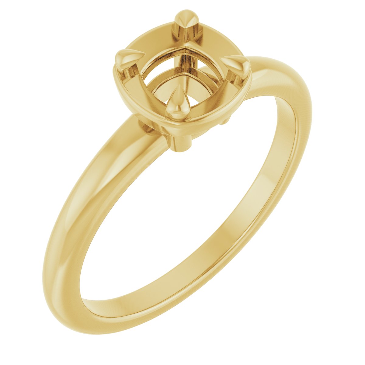 Claw-Prong Solitaire Bezel-Style Engagement Ring