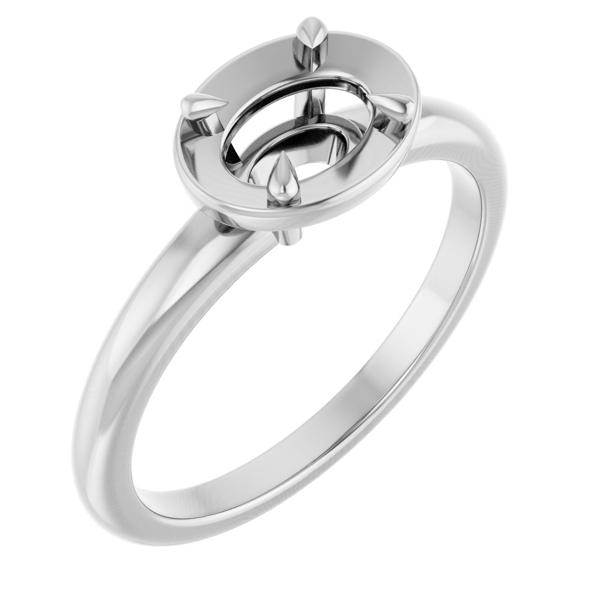 Claw-Prong Solitaire Bezel-Style Engagement Ring