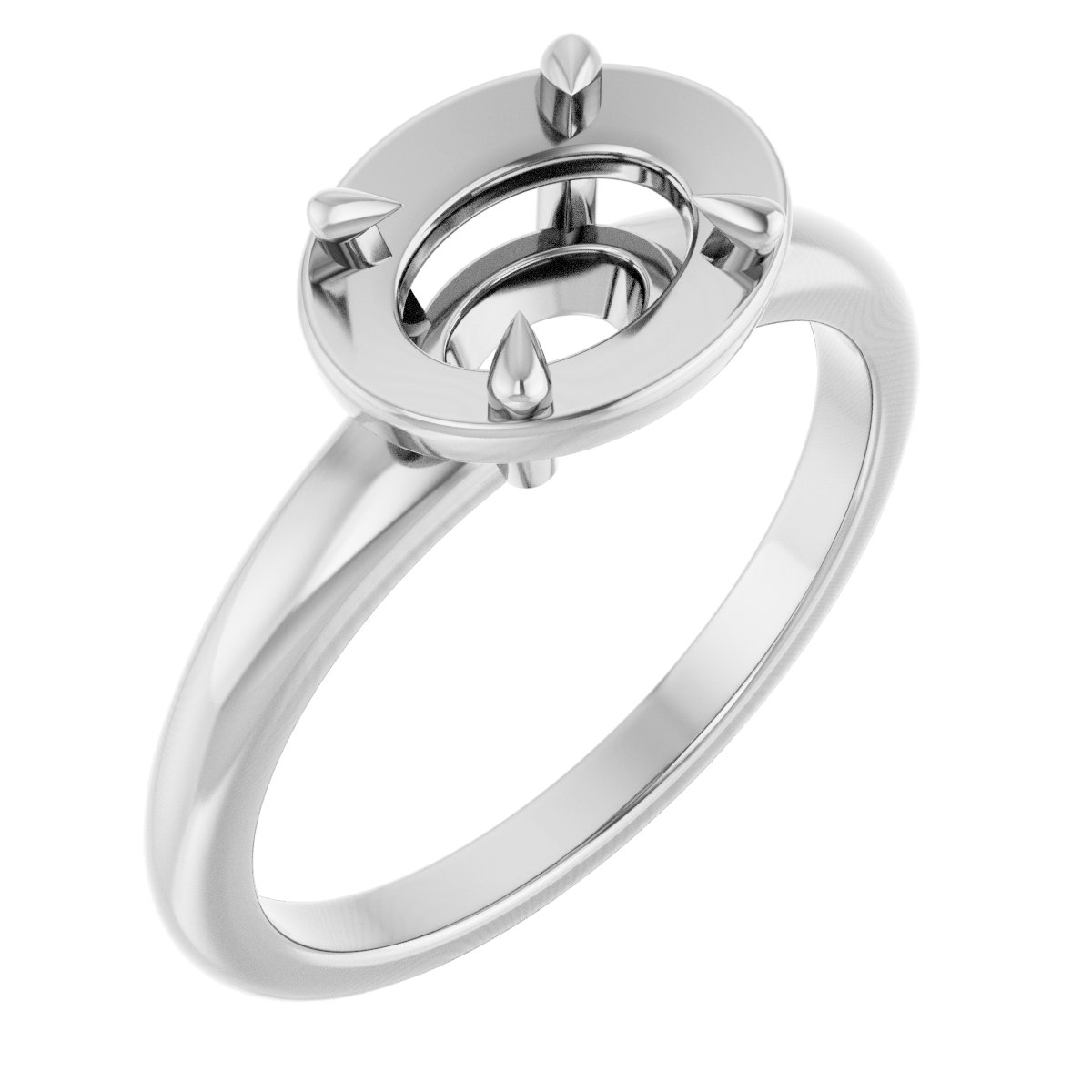 Claw-Prong Solitaire Bezel-Style Engagement Ring