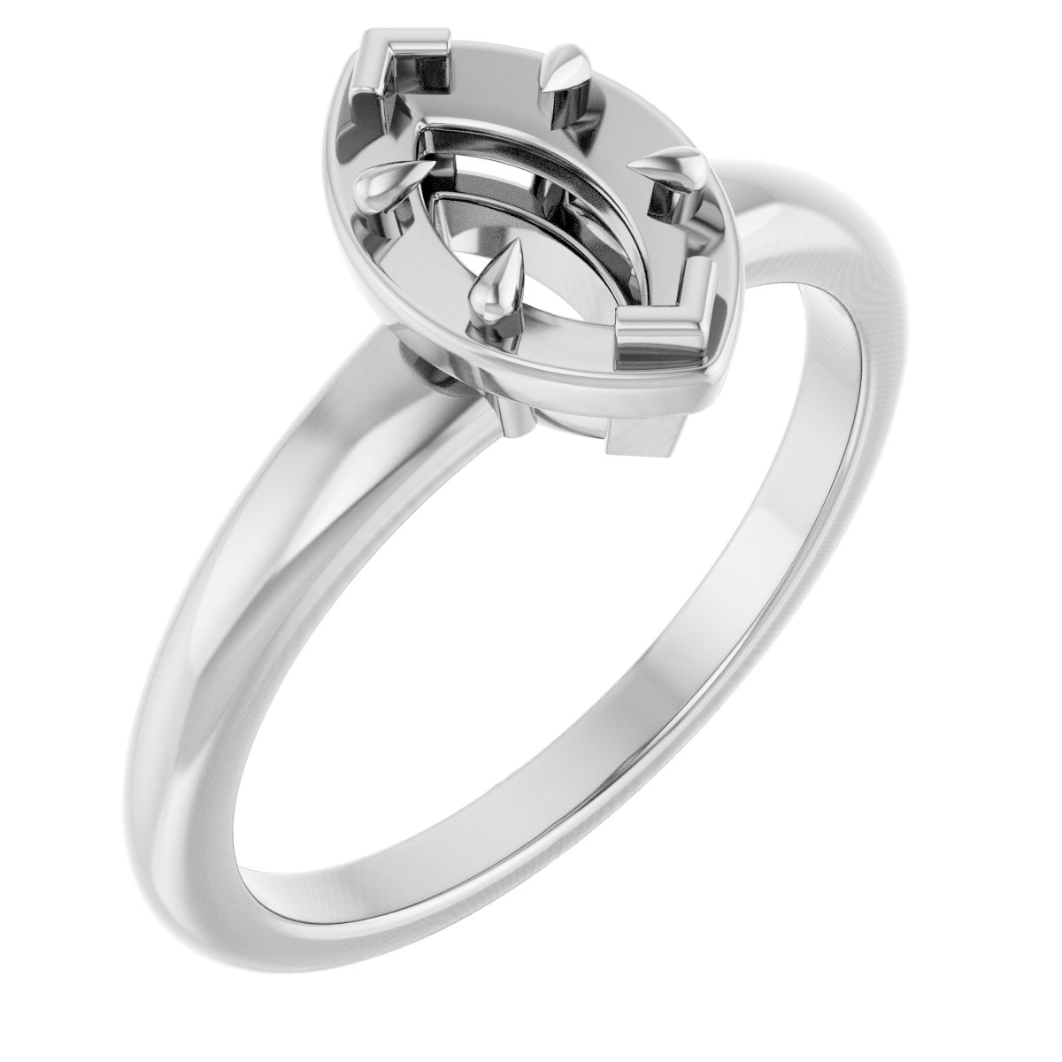 Claw-Prong Solitaire Bezel-Style Engagement Ring