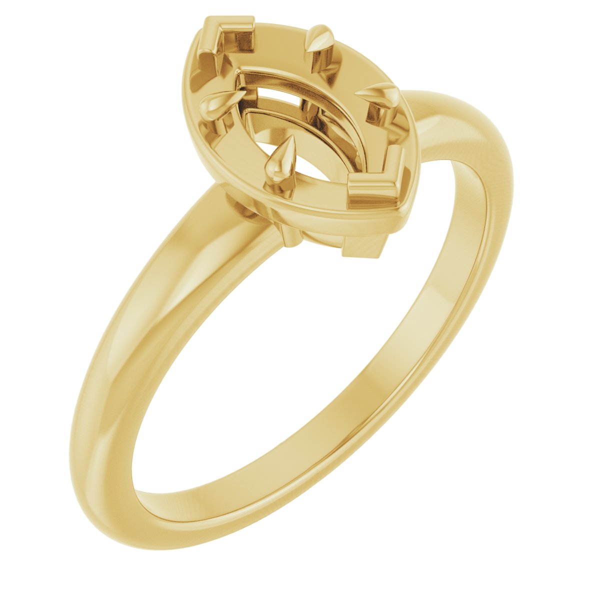 Claw-Prong Solitaire Bezel-Style Engagement Ring