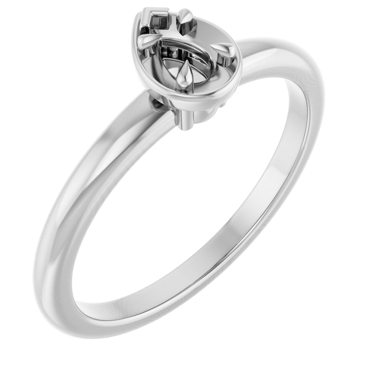 Claw-Prong Solitaire Bezel-Style Engagement Ring