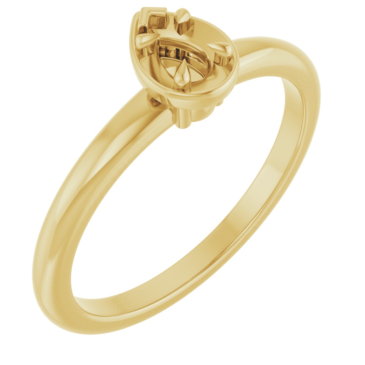 Claw-Prong Solitaire Bezel-Style Engagement Ring